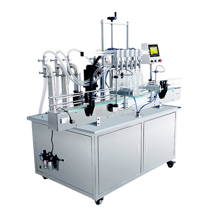 MAKWELL Automatic 6 Heads Servo Piston Pump Syrup Wine Edible Oil Beverage Water Liquid Filling Machine