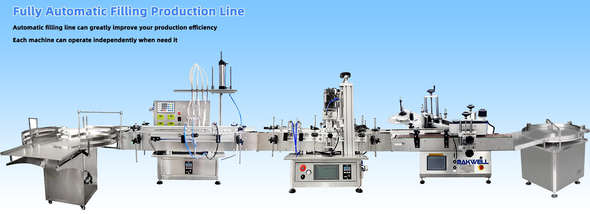 MAKWELL Automatic Filling Line Cosmetic Small Liquid Detergent Filing Machine