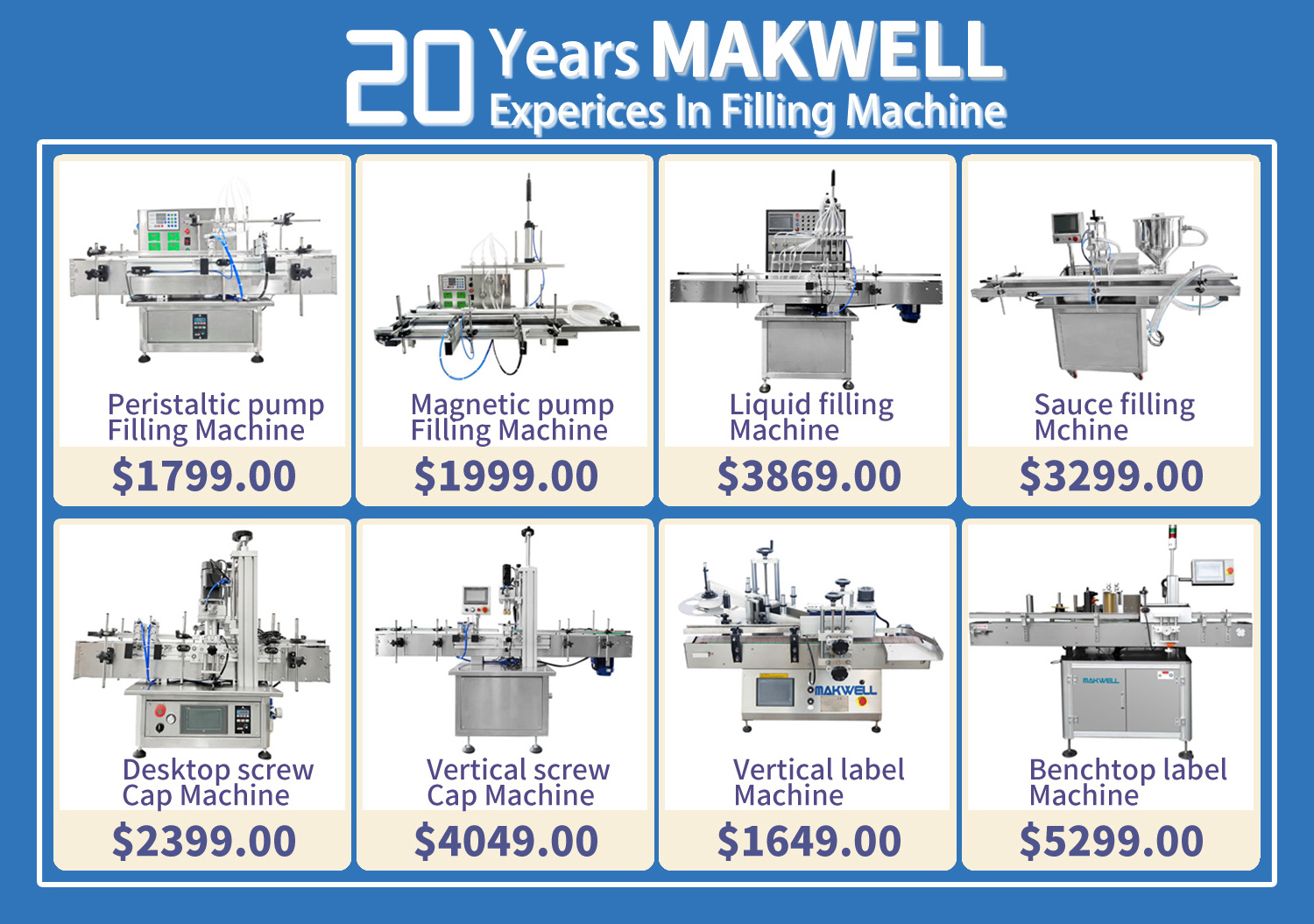 MAKWELL Automatic Filling Line Cosmetic Small Liquid Detergent Filing Machine