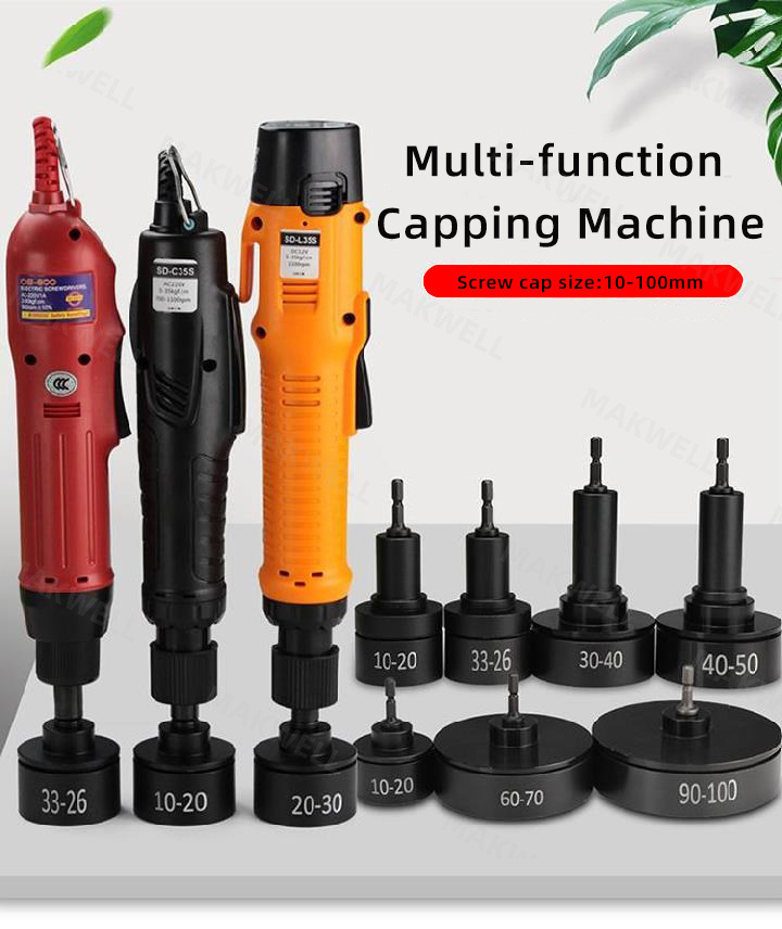 MAKWELL Portable Automatic Electric Bottle Capping Machine Capping Screwing Machine Electric Capping Sealing Machine