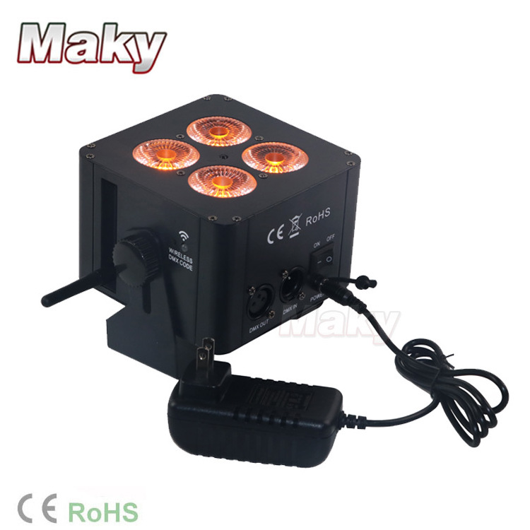 NEW light#4x18W IR remote 2.4G Wireless DMX Mini LED Par (Iron) battery power effect stage light