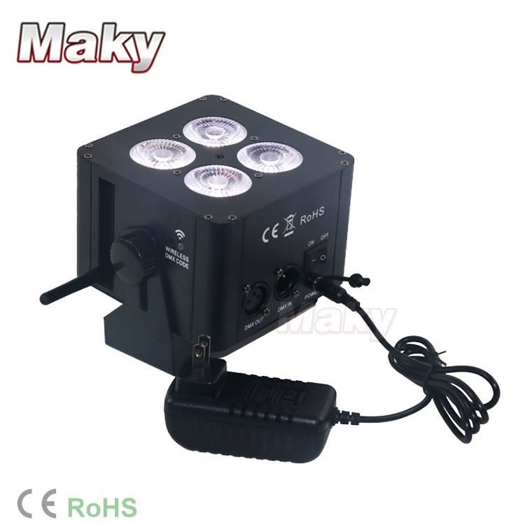 NEW light#4x18W IR remote 2.4G Wireless DMX Mini LED Par (Iron) battery power effect stage light