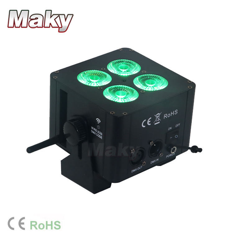 NEW light#4x18W IR remote 2.4G Wireless DMX Mini LED Par (Iron) battery power effect stage light