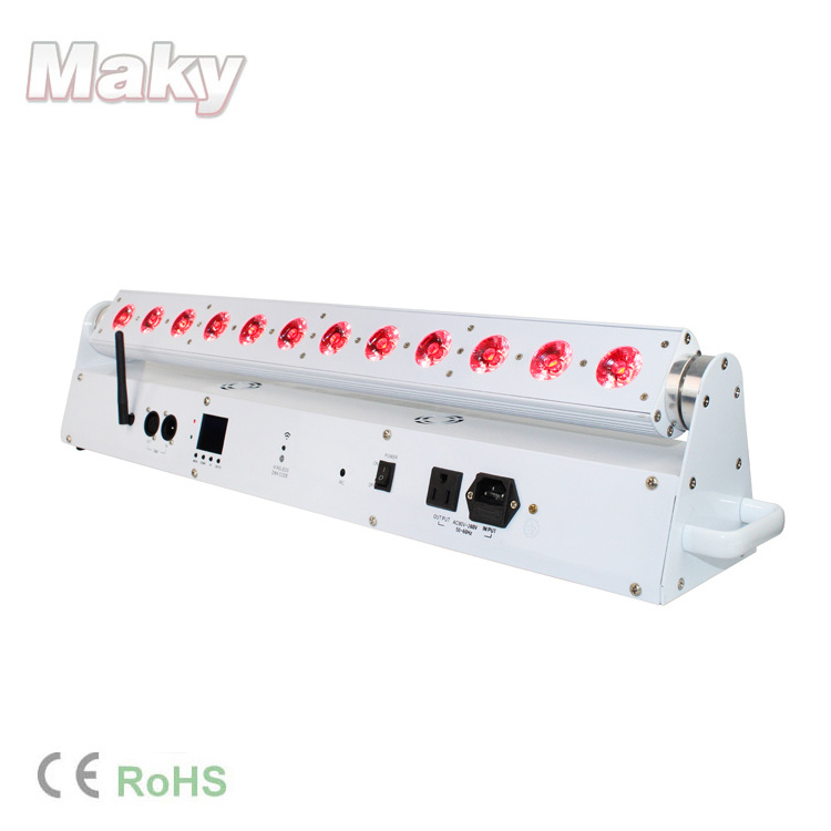 sample order Wifi Battery Led Bar Light 12X18W RGBWAUV Wedding Wall Washer wireless dmx uplights DJ party stage light