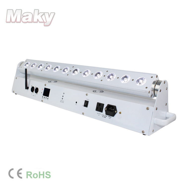 sample order Wifi Battery Led Bar Light 12X18W RGBWAUV Wedding Wall Washer wireless dmx uplights DJ party stage light