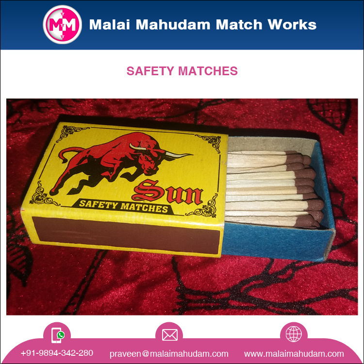 Top Deal on Widely Selling Wood / Indian Poplar Material Long Wooden Sticks Safety Matches / safety matches manufacturing