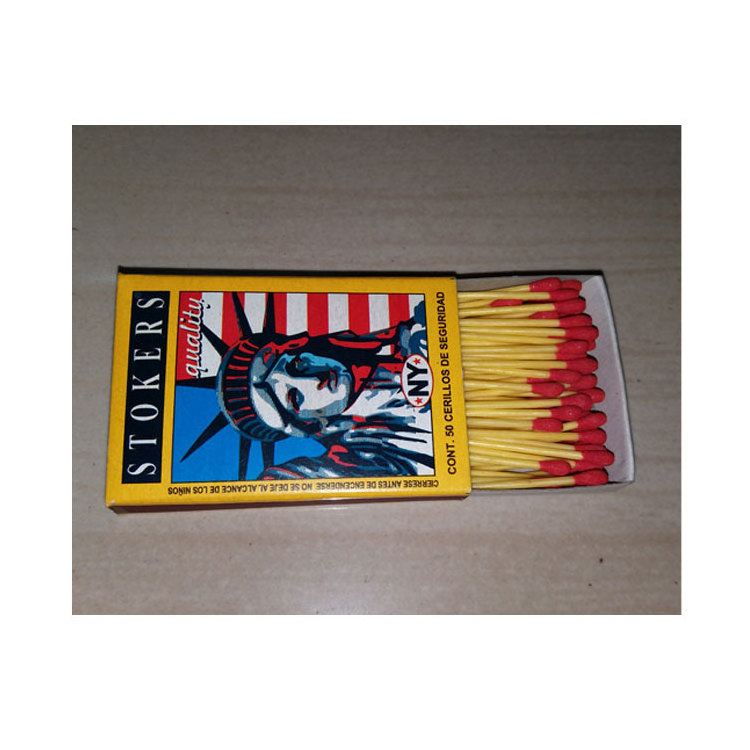 Buyer's Label Custom Head Color 35mm Length Wax Match Stick Box/Wax Matches for Multipurpose Use