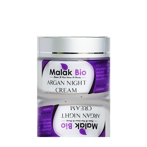 Malak Bio Moisturizing Night Cream With Argan Oil helps control shine all day long the soft touch of healthy hands