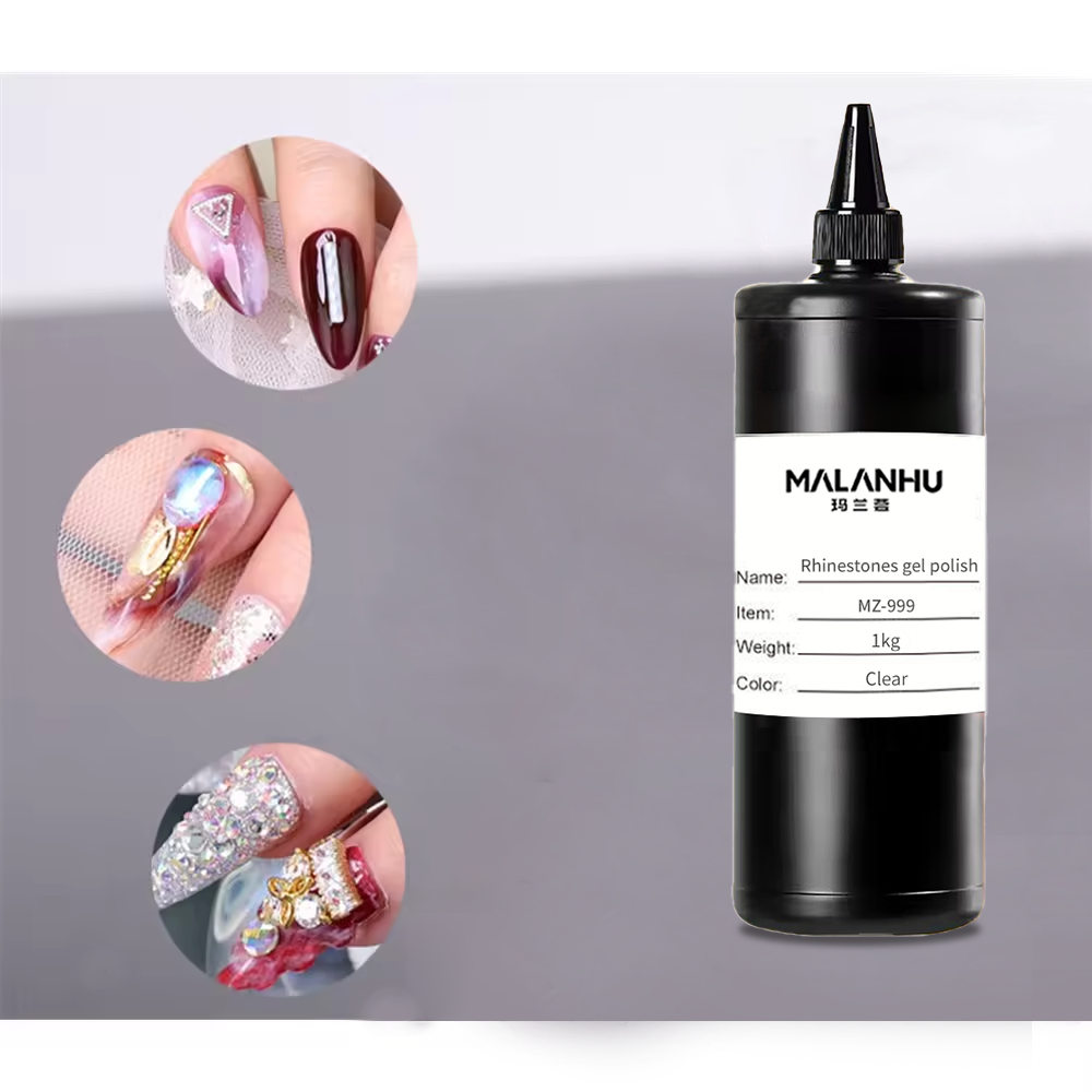 Wholesale MZ-999 Rhinestone Gel glue 1KG/5KG/25KG clear Nail Art Glue diamond Gel