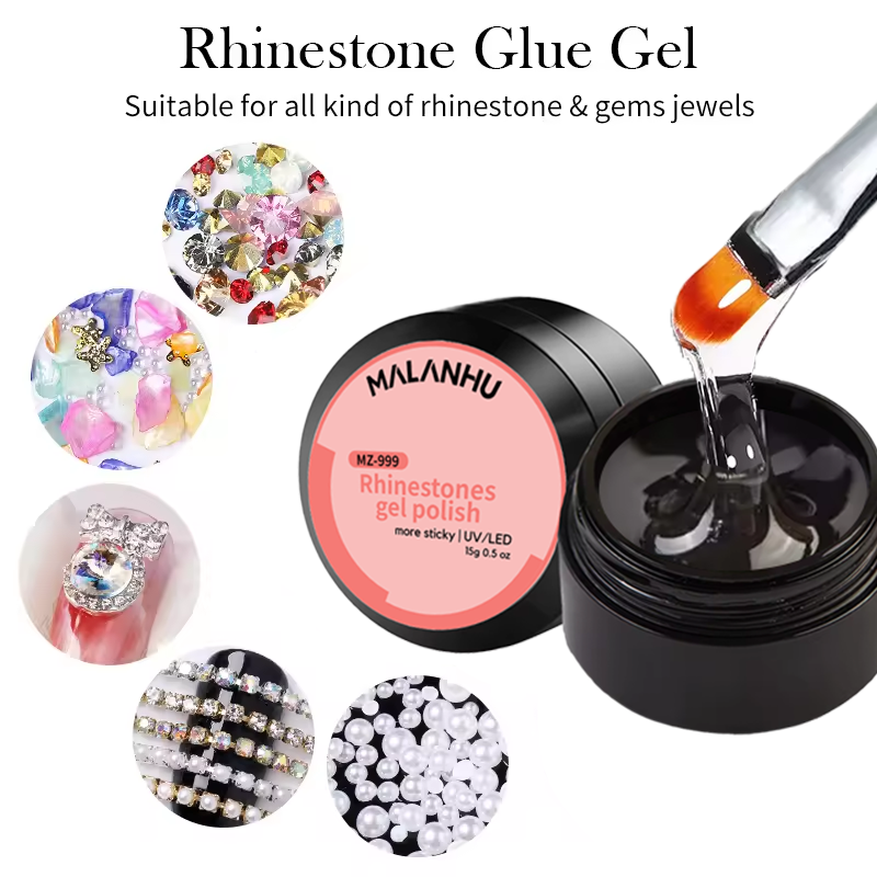 Clear gel glue gem rhinestone diamond gel nail glue hema free uv gel rhinestone glue for nails