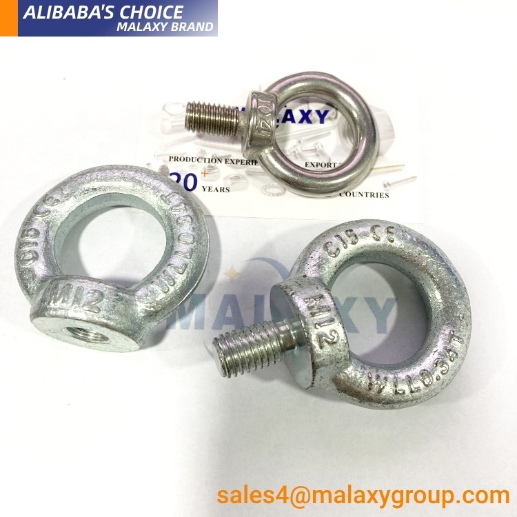 Malaxy M5 M6 M8 M10 M12 M14 Lifting Eye Bolts 316 304 Stainless Steel Eye Bolt Din580 Full Threaded Eye Bolt Screw