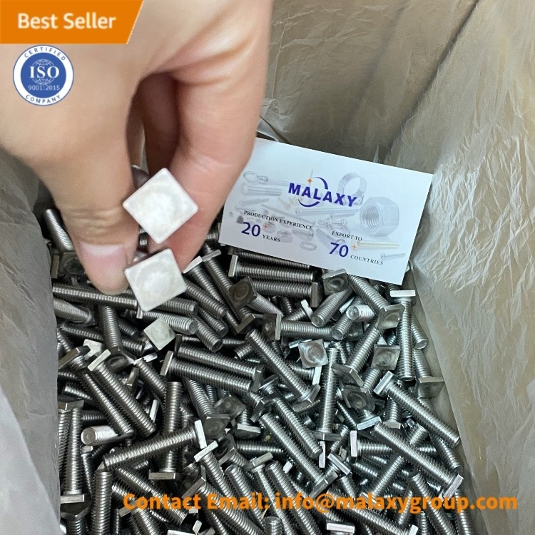 MALAXY Neck Carriage Unc Thread Flat Hole Carriage Hot Sale U- Clamp Stainless Steel Tube Square Head Bolts