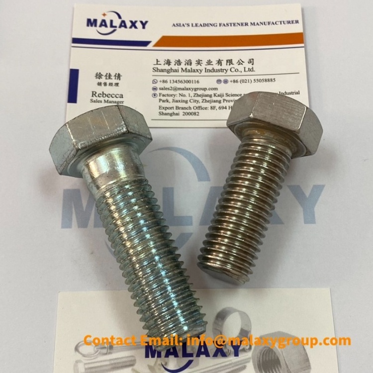 MALAXY Grade 8.8 10.9 12.9 Zinc Plated Hex Structural Bolts Din 931 Galvanized Hex Head Bolts And Nuts Din 933