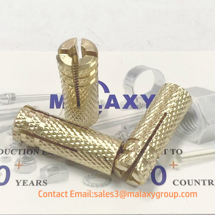 MALAXY Brass Drop in anchor with Full of Knurled Expansion Dropin anchor