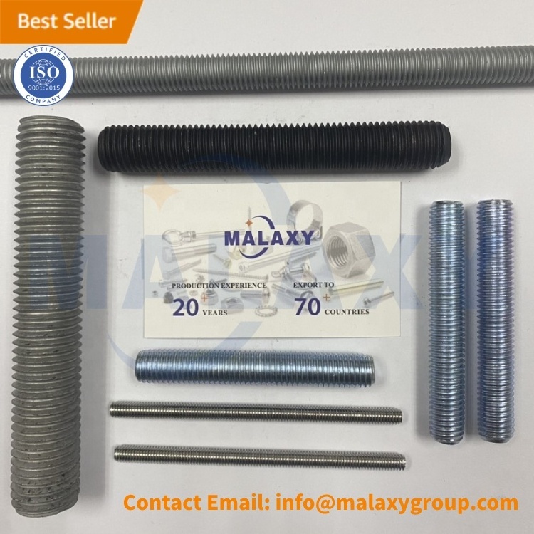 MALAXY Grade 4.8 Din976 All Threaded Rods Zinc Full Thread Stud / Rod 3/8