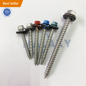 MALAXY Sus304 Roofing Screw Wood Timber 6.5'' #12 Self Drill Tapping Metal Washer Roofing Screw With Rubber Washer