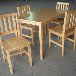 Evergreen Best Selling  Malaysian Solid Rubber Wood Lancaster Table and Chair Dining furniture set