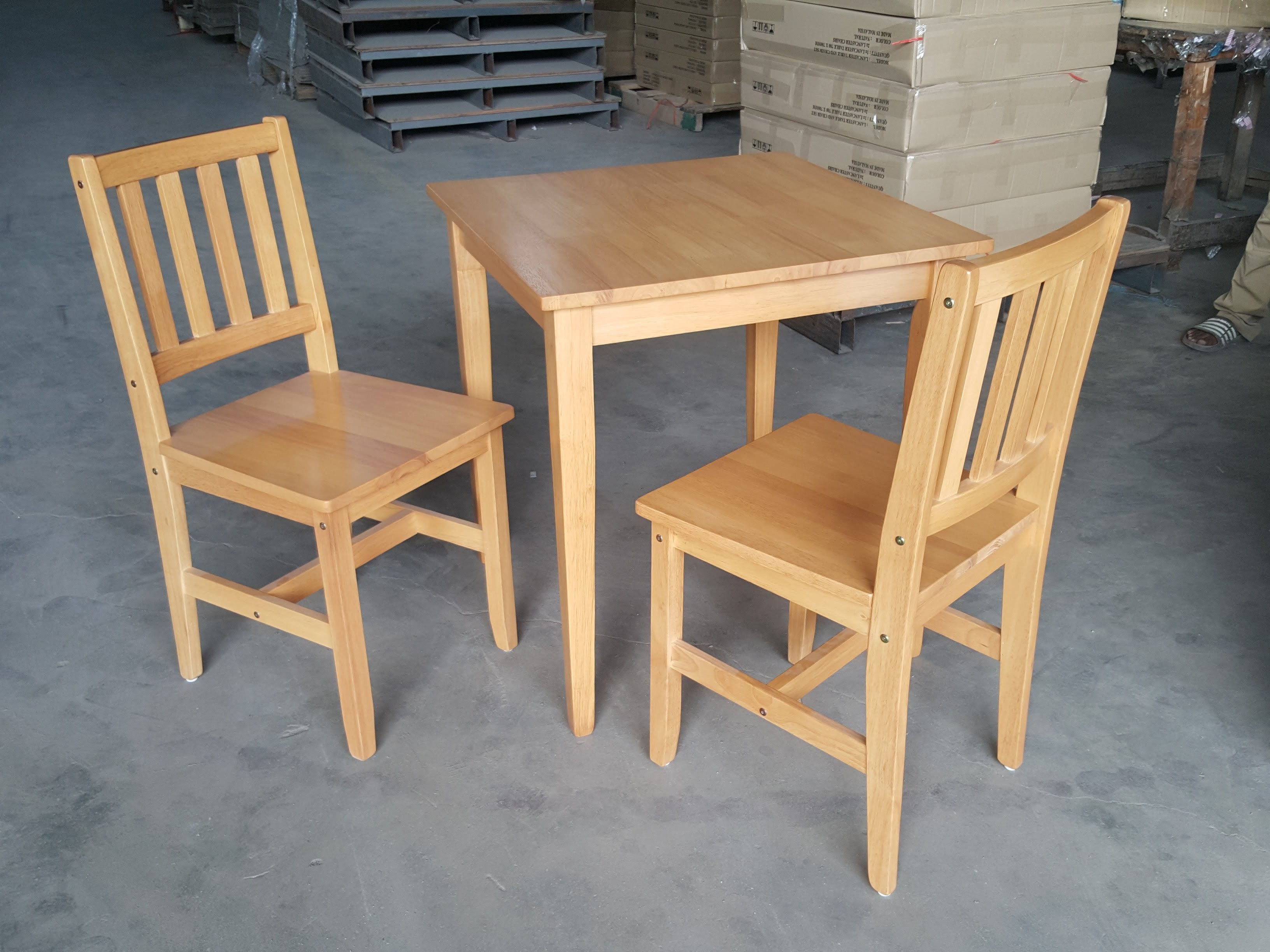 Evergreen Best Selling  Malaysian Solid Rubber Wood Lancaster Table and Chair Dining furniture set