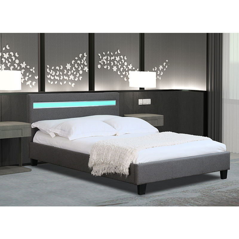 Best Price PRADO LED Bed in a Box LED Light Infront Headboard White and Black Color Bedframe Bulk Supplier from Malaysia