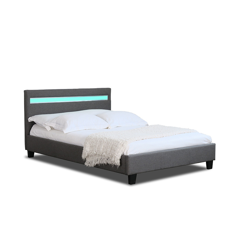 Best Price PRADO LED Bed in a Box LED Light Infront Headboard White and Black Color Bedframe Bulk Supplier from Malaysia