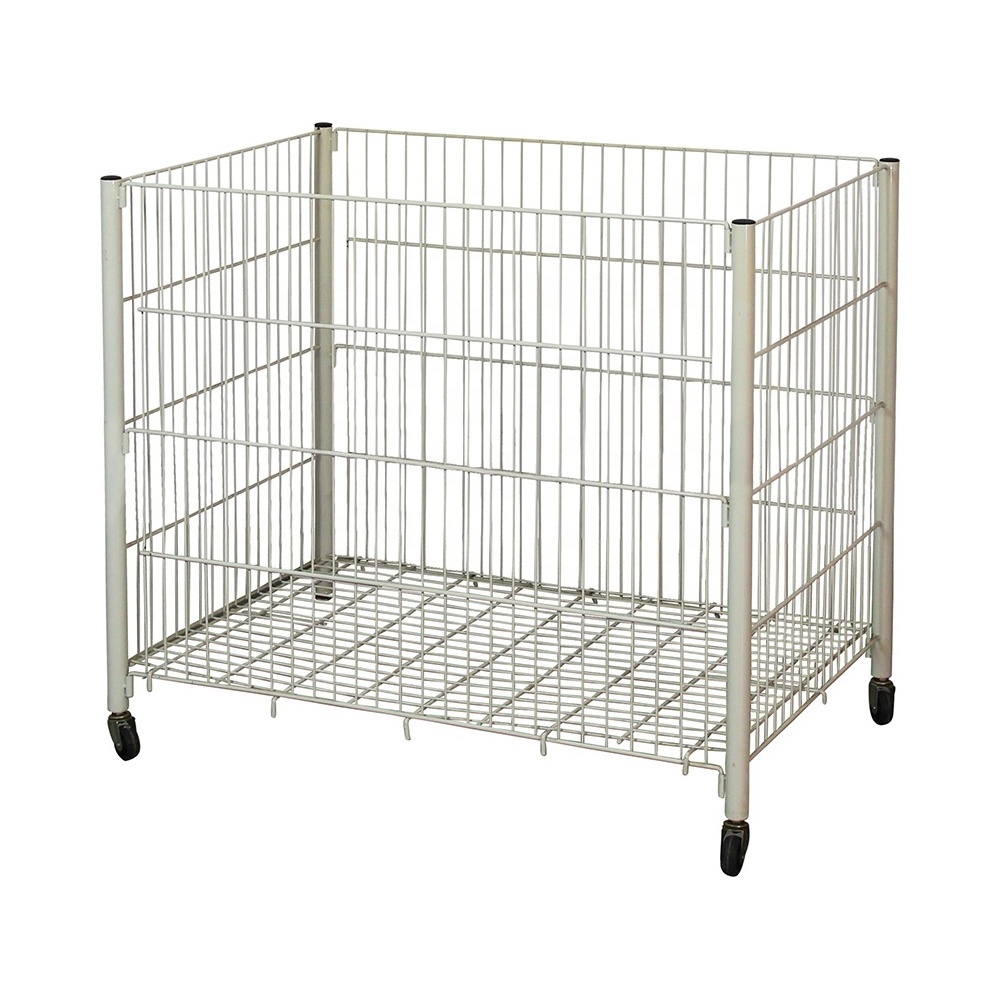 Supermarket Metal Display Wire Mesh Basket Rack Shelves