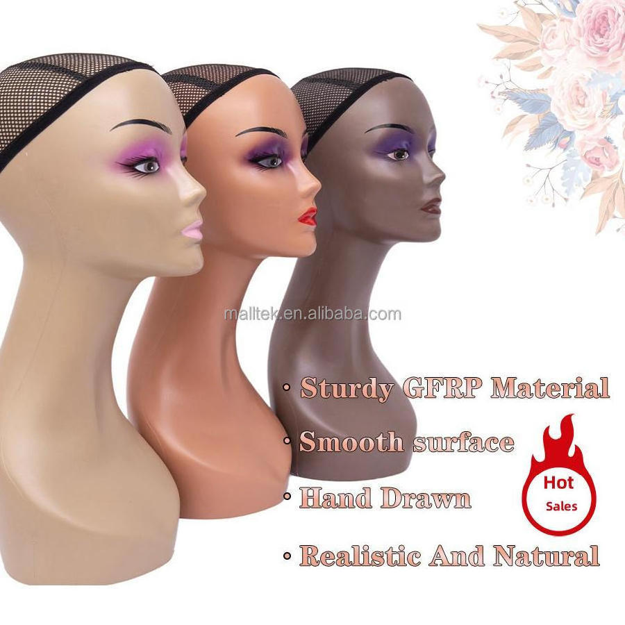 Fashion Female Head Mannequin without shoulder Model For Display Hat Scarf Hair Wig