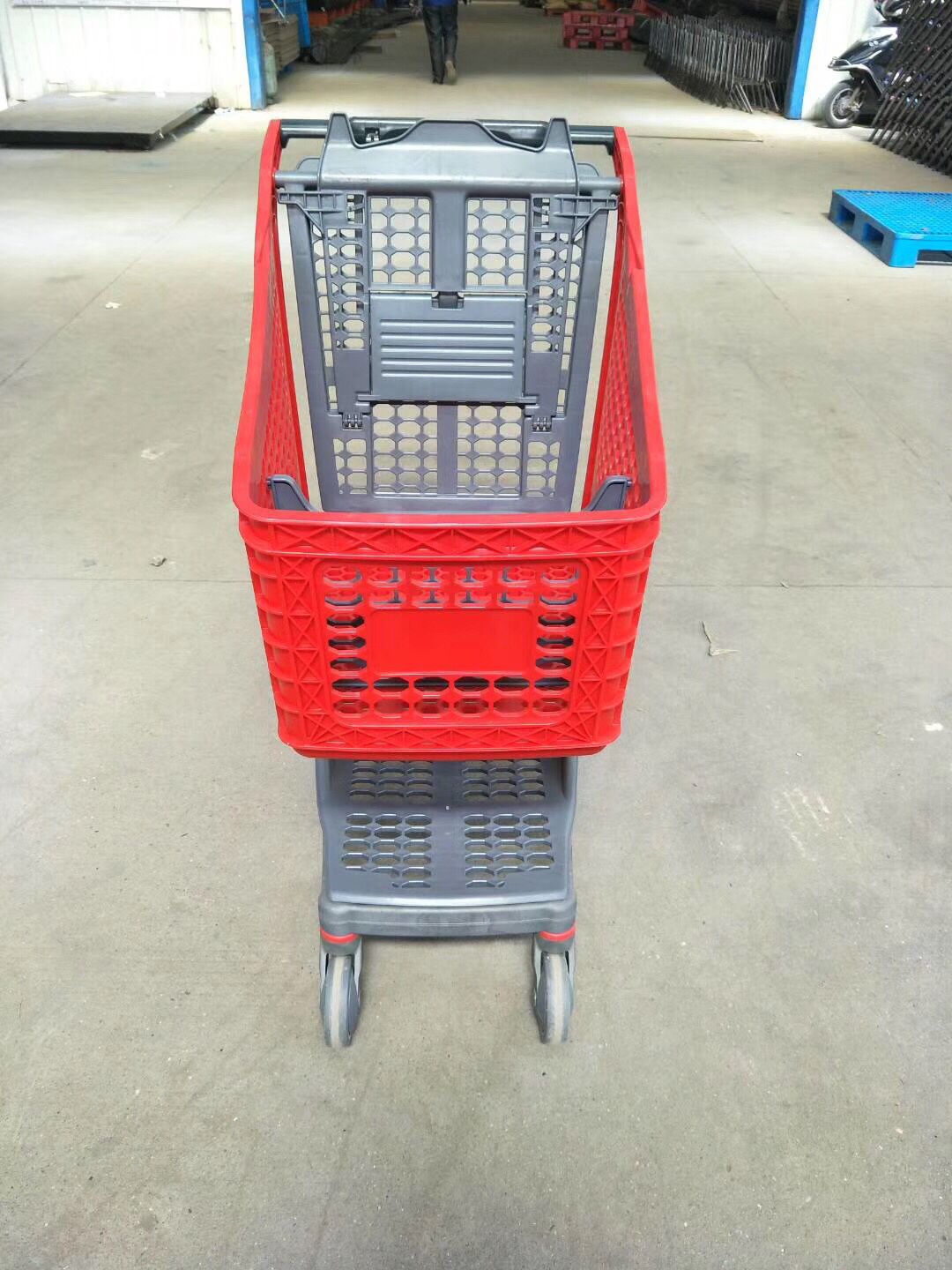 cheap price factory supply Fashion Plastic  Retail Grocery Hand Push  Shopping Trolley With Seat