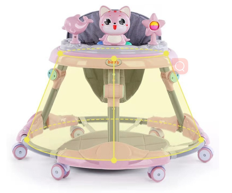 Baby Activity Walker Foldable Music Light Baby Walk Learning Anti O Leg Boys Girls Developmental Walker