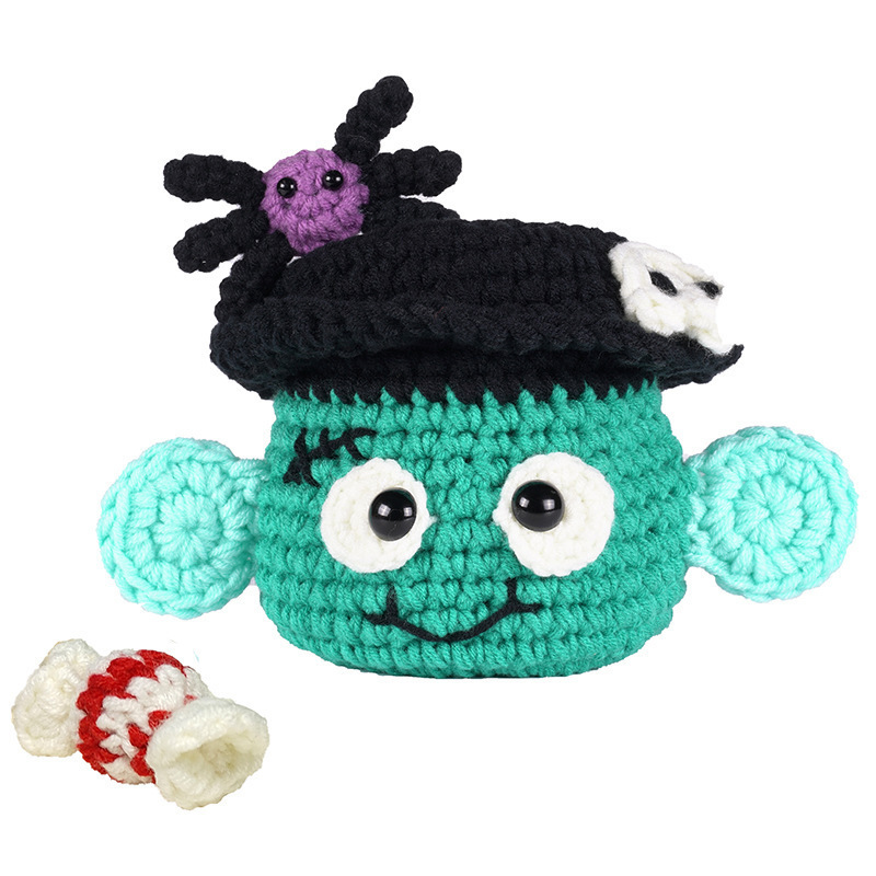 Crochet Kit for Beginners with Easy Peasy Yarn for Crocheting Halloween Pumpkin Decoration