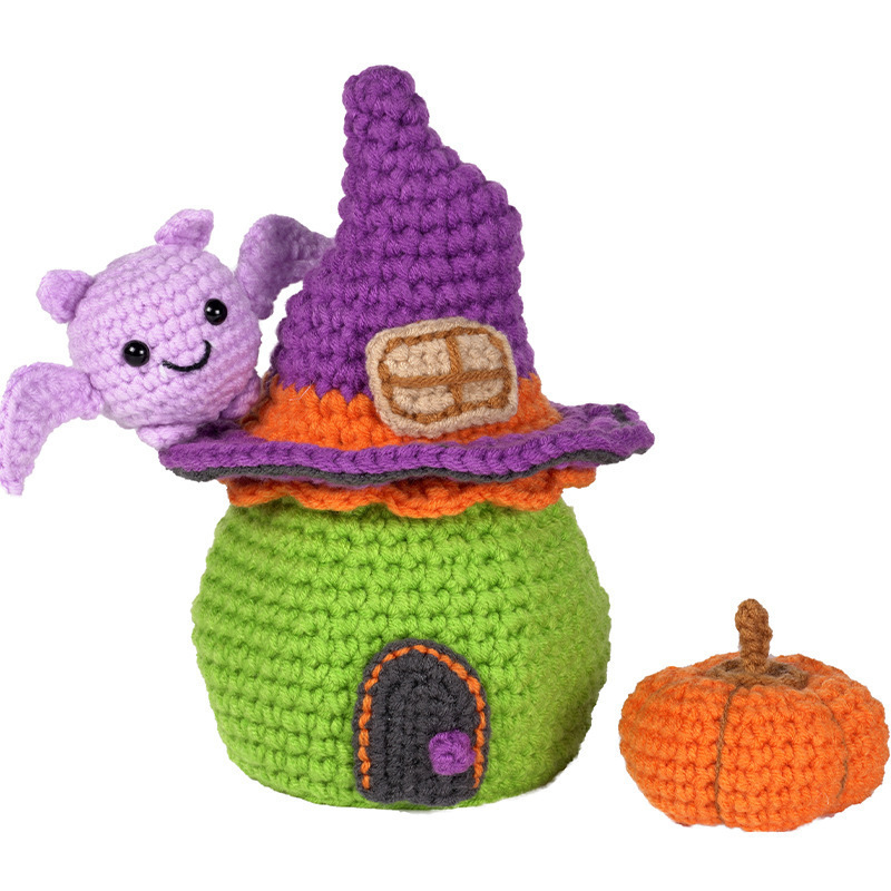 Crochet Kit for Beginners with Easy Peasy Yarn for Crocheting Halloween Pumpkin Decoration