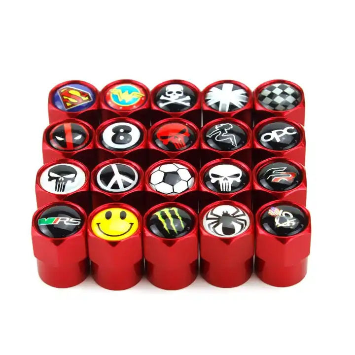 Wholesale Custom Automobile Aluminum Car Tire Valve Stem Cap valve cover For All Car Logo tire tube valve caps