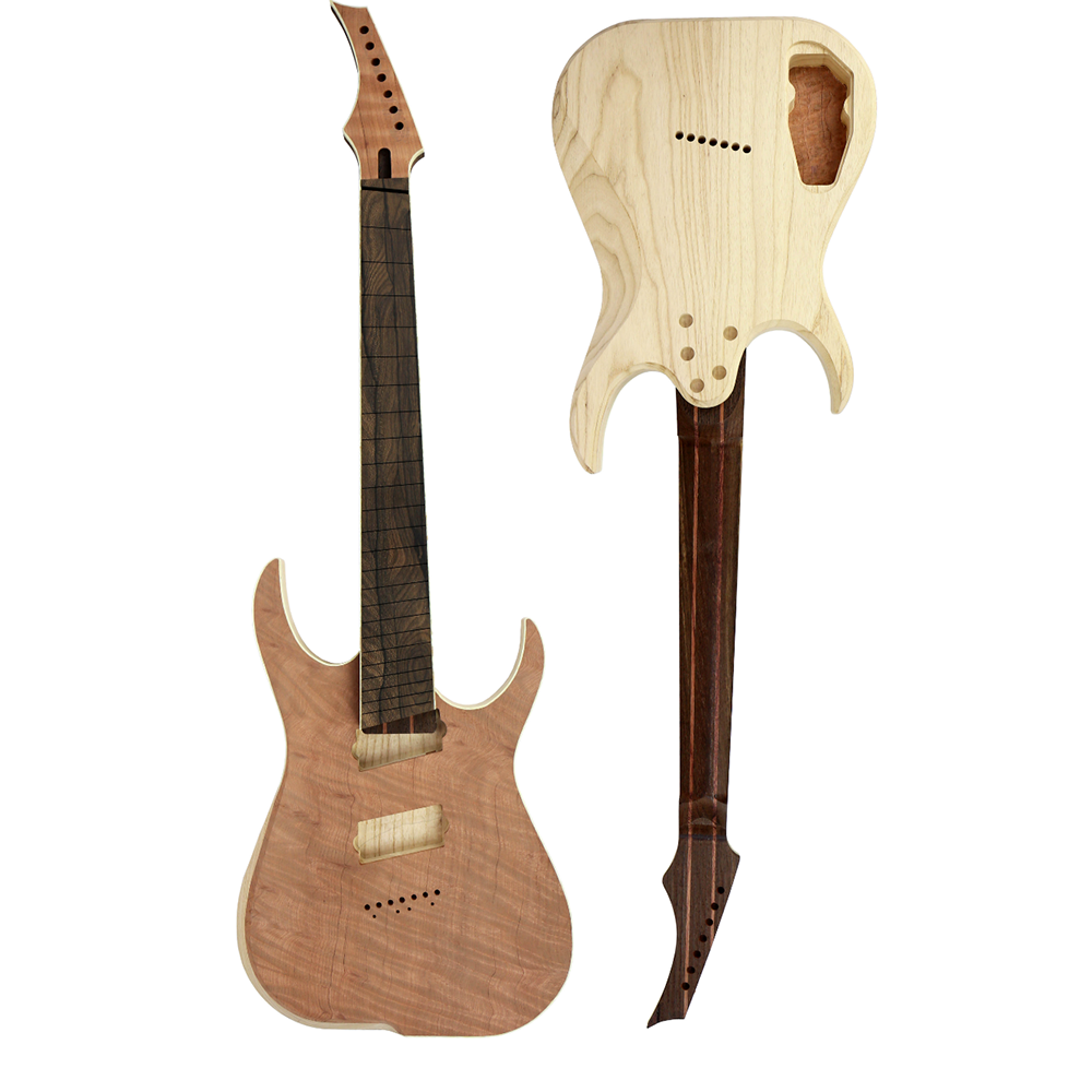 New Style Wholesale High Quality Custom Unfinished Electric Guitar Through neck Body Kits