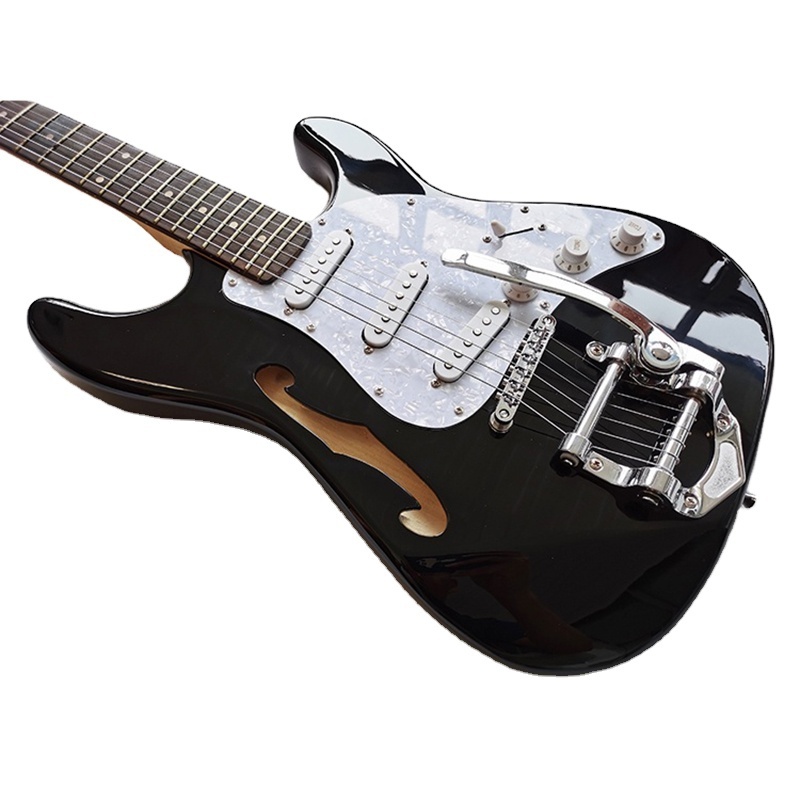 Solid color ST electric guitar for beginner ST guitar electric with bigsby trems ready to ship