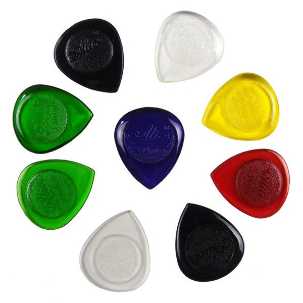 100PCS/ Box 1.0 2.0 3.0 mm thick Alice Durable Transparent Shape Waterdrop Electric Bass Guitar Picks