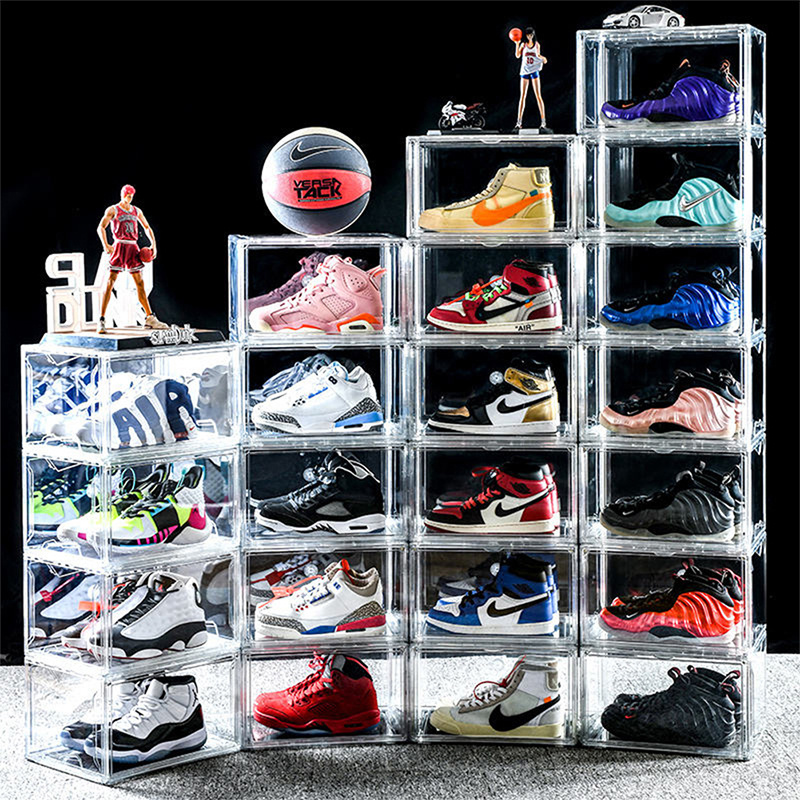 Wholesale Products China Drop Front Clear Stackable Shoe Led Box, Clear Shoe Box Magnetic, Size 14 Clear Shoe Box