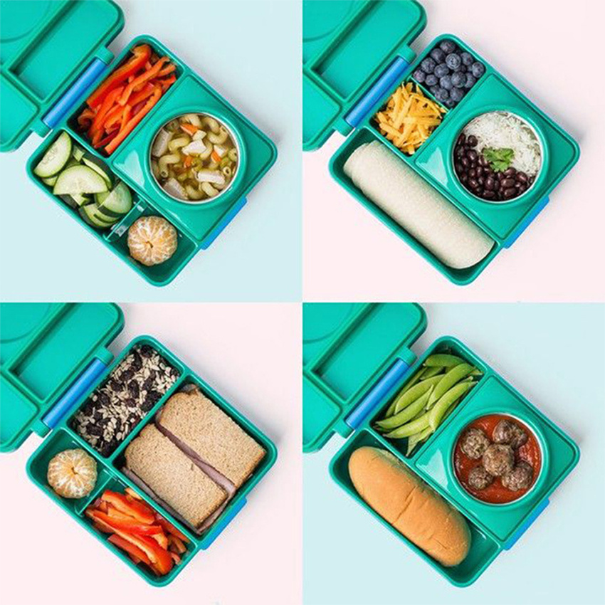 Modern Simple Bento Kids Lunch Box Steel, Bento Leakproof Omie Lunch Box Kids, Stainless Steel Lunch Box Bento For Kids