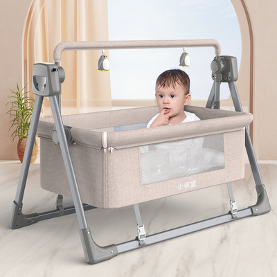 Multifunctional Electric Baby Cradle Large Size Modern Kids' Cribs Easy Assembly Bassinet Bed Crib Metal Baby Cot Bed