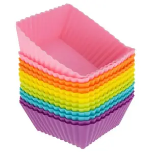 Amazon Hot Sale Air Fryer Silicone Liners Cupcake, Silicone Mini Muffin Cups, Square Silicon Cupcake Liners