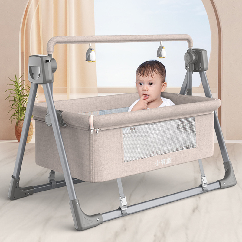 Luxury Modern Cosleep Electric Swing Kid Cradle Bed Adjustable Height & Foldable Baby Crib New Born Bassinet Portable Newborns