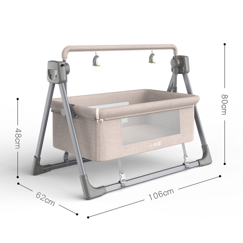 Multifunctional Electric Baby Cradle Large Size Modern Kids' Cribs Easy Assembly Bassinet Bed Crib Metal Baby Cot Bed