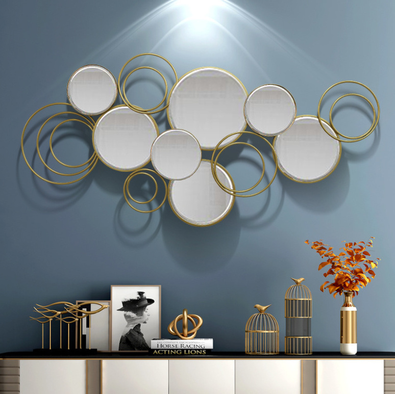 China designer modern circles mirror wall metal decoration for living room