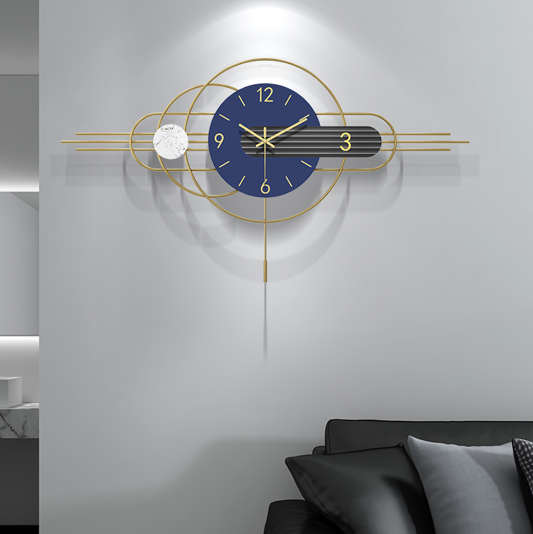 Digital metal creative light luxury clock creative wall clock