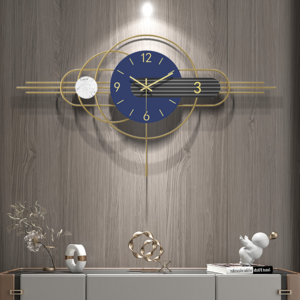 Digital metal creative light luxury clock creative wall clock