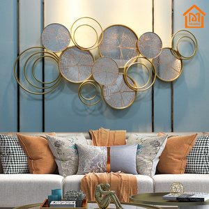 China designer modern circles mirror wall metal decoration for living room