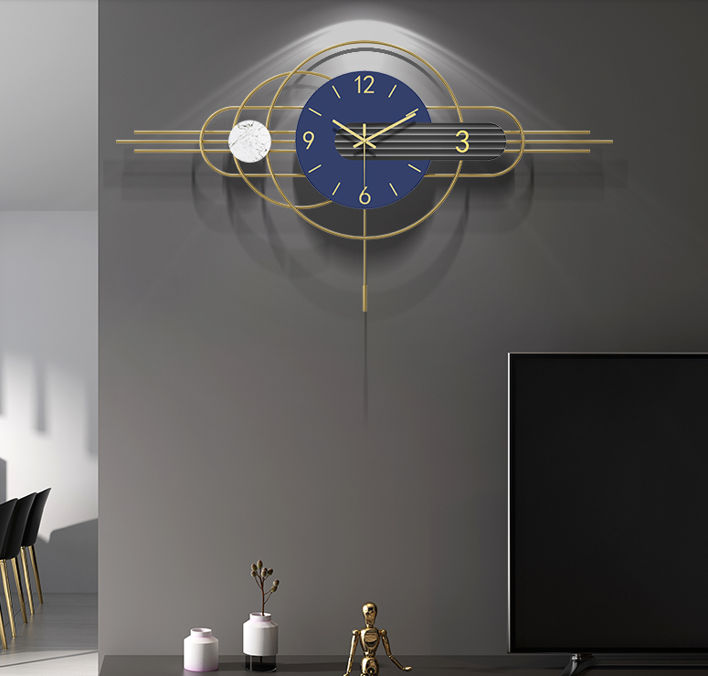 Digital metal creative light luxury clock creative wall clock