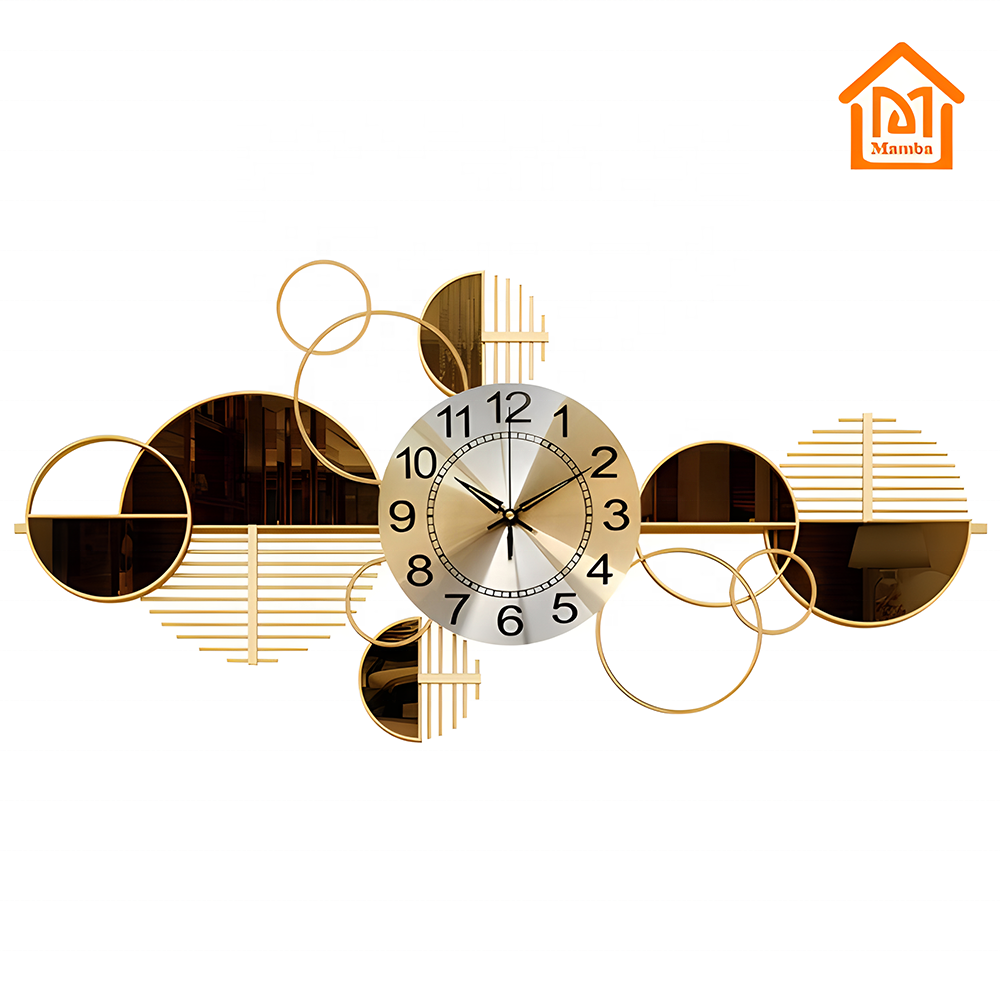 Decoration Wall Metal Wall Clocks For Home Living Room Luxury Wall Decor 3d Arts Hanging Clock