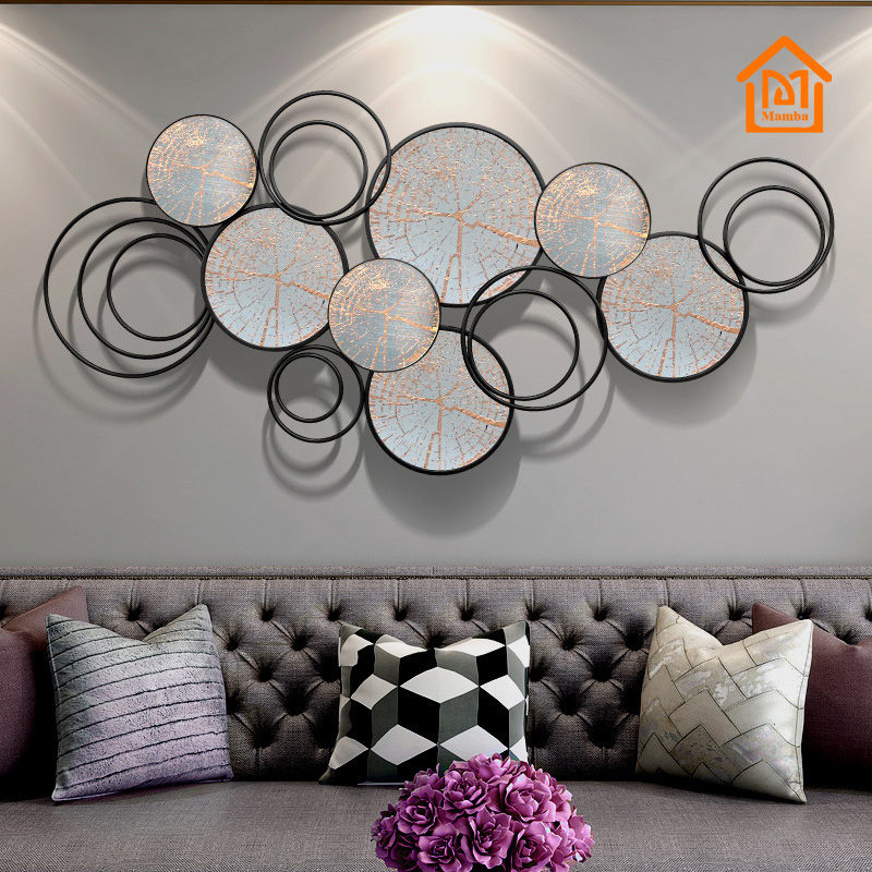 China designer modern circles mirror wall metal decoration for living room