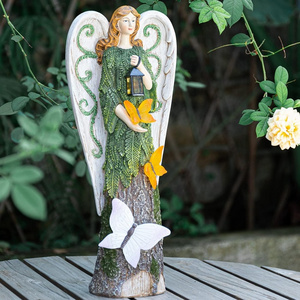 Resin Outdoor Patio Garden Sculptures Angel Figurines Memorial Decor Gifts for Mom Grandma