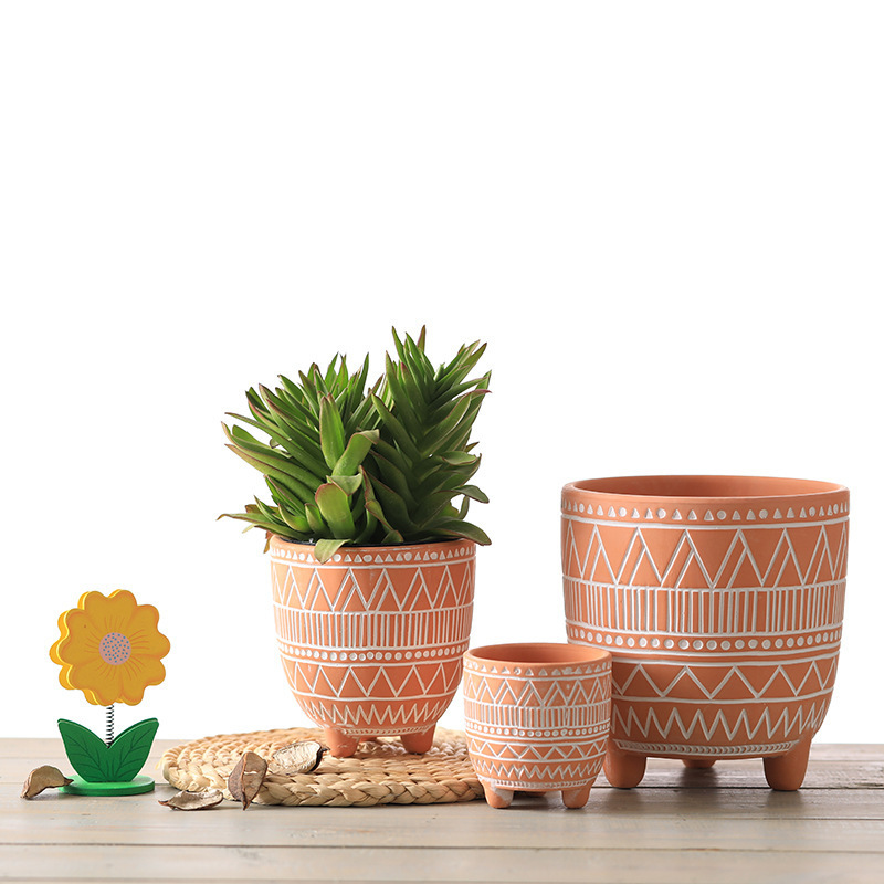 Ceramic Planter Flower Plant Pots 6.3 inch Pack 3 Indoor Plant Containers terracotta flower pots set