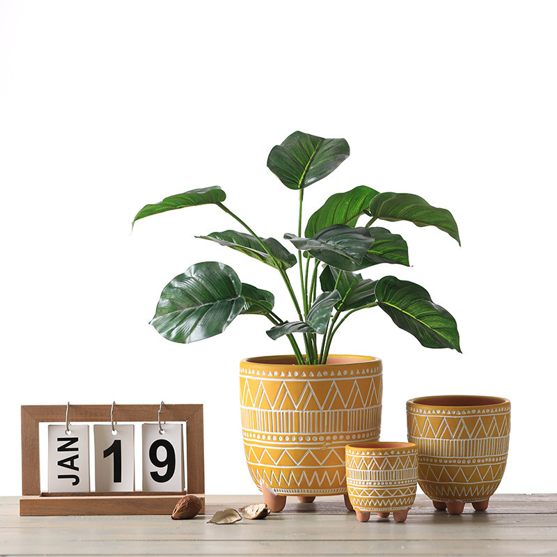 Ceramic Planter Flower Plant Pots 6.3 inch Pack 3 Indoor Plant Containers terracotta flower pots set